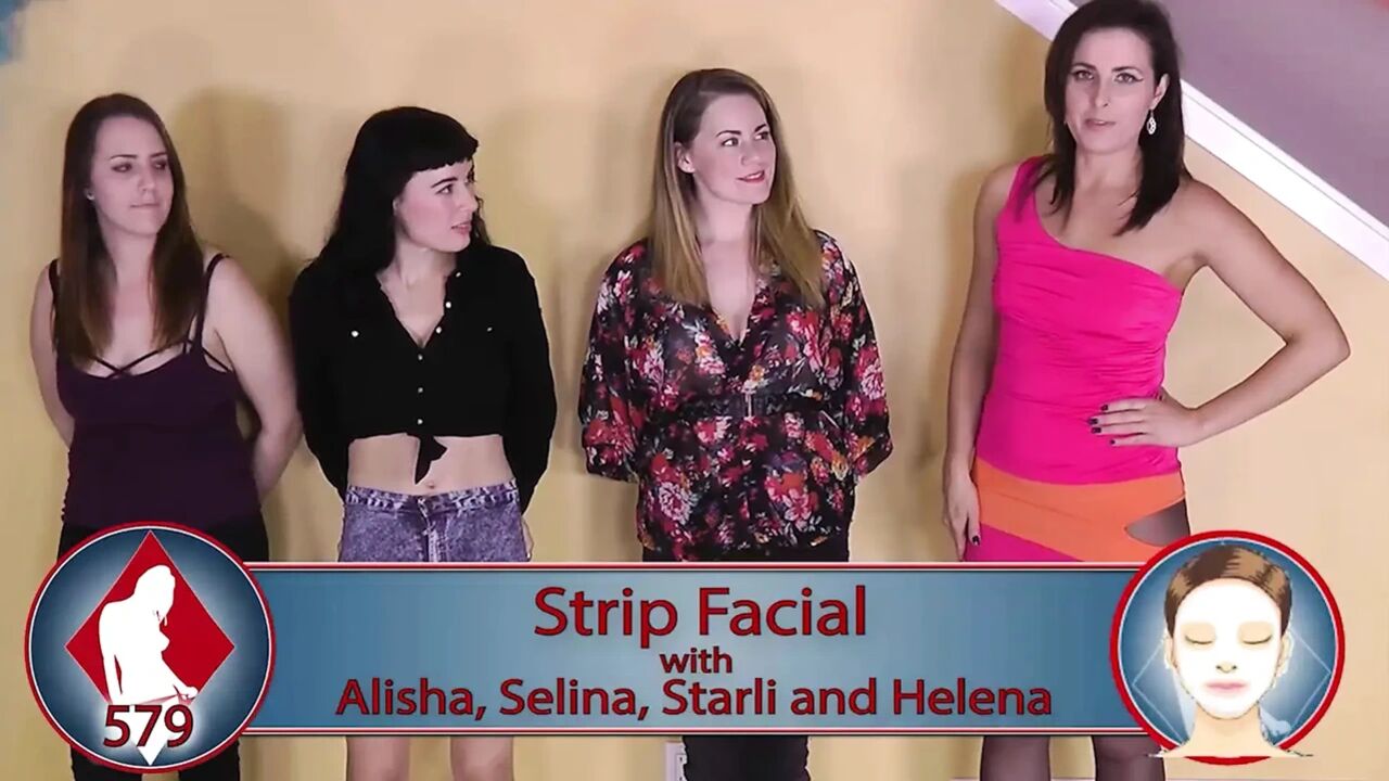 A tantalizing Strip Facial game where girls take turns with a knob