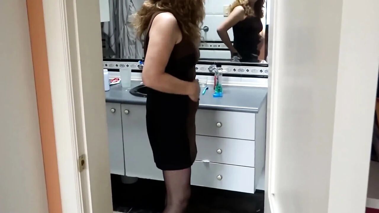 My beautiful stepmom gets home from work and pleasures me by masturbating us.