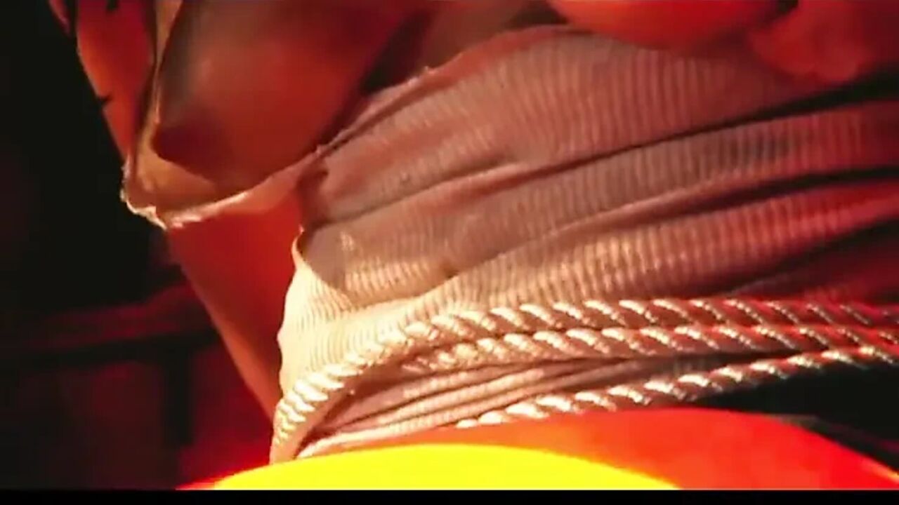 Horny blonde gets fucked while their tied up chick sitting next to her