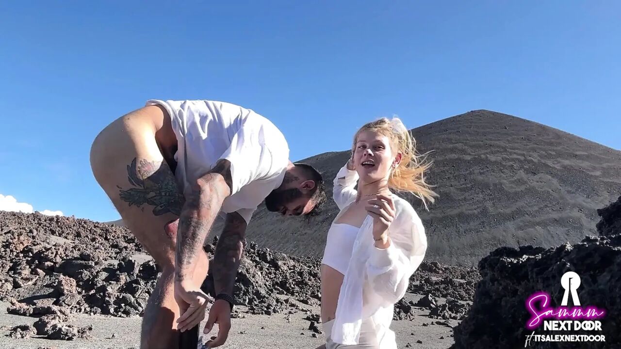 Date Night Public Sex - We hiked a volcano and he erupted in my mouth