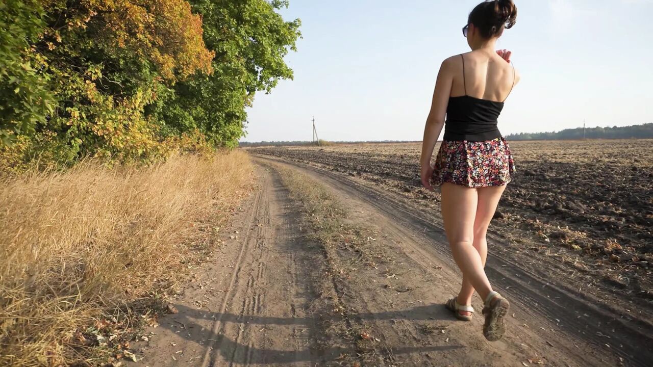 Watching Girl Walks Outdoors Upskrt Full Back Panties