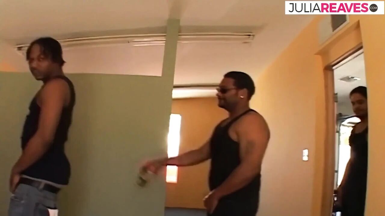 Blonde girl sucks a monster black cock then gets ass fucked to a cumshot