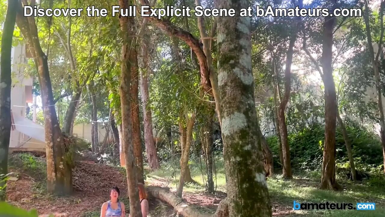Voyeur Catches Two Horny Housewives Doing Yoga in the Woods at bAmateurs