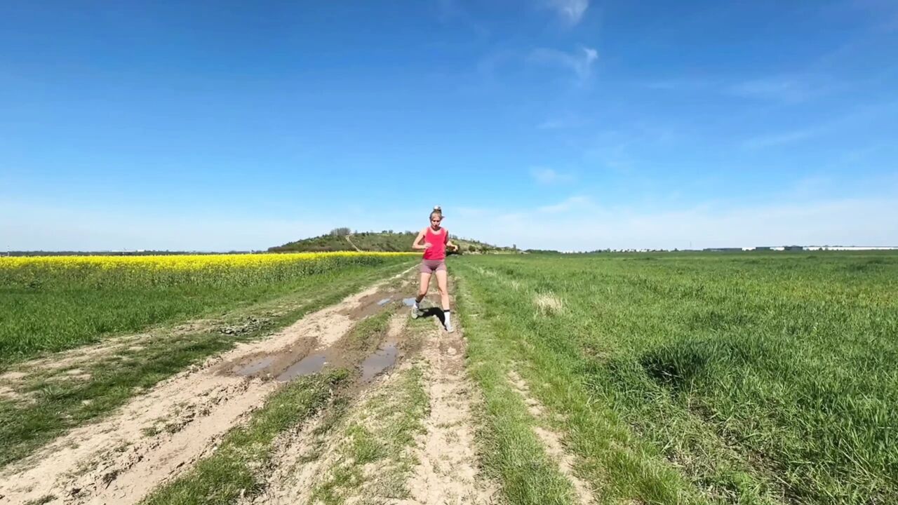 Having Fun on the Hood with a Dildo in the Woods