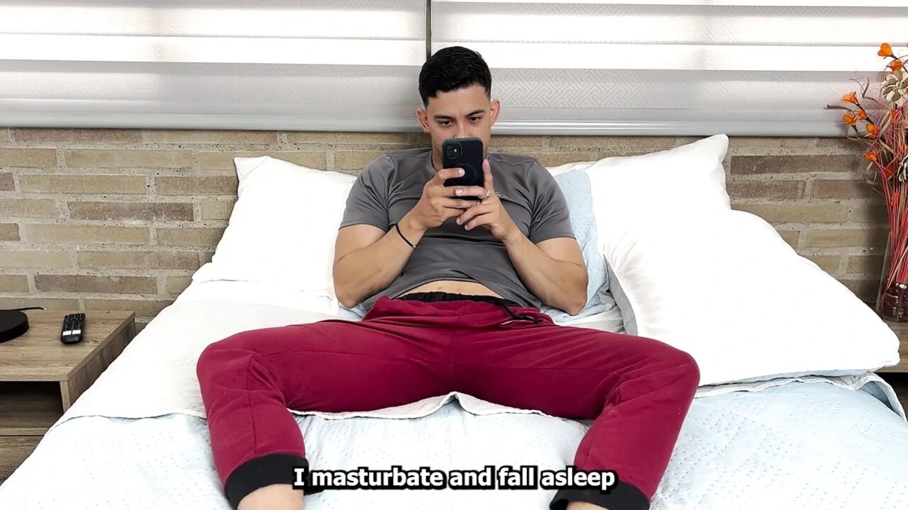 I discover my stepbrother masturbating, so I decide to help him...