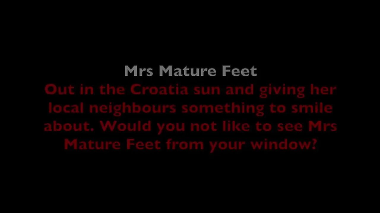 #396 Mrs Mature Feet sitting on her balcony