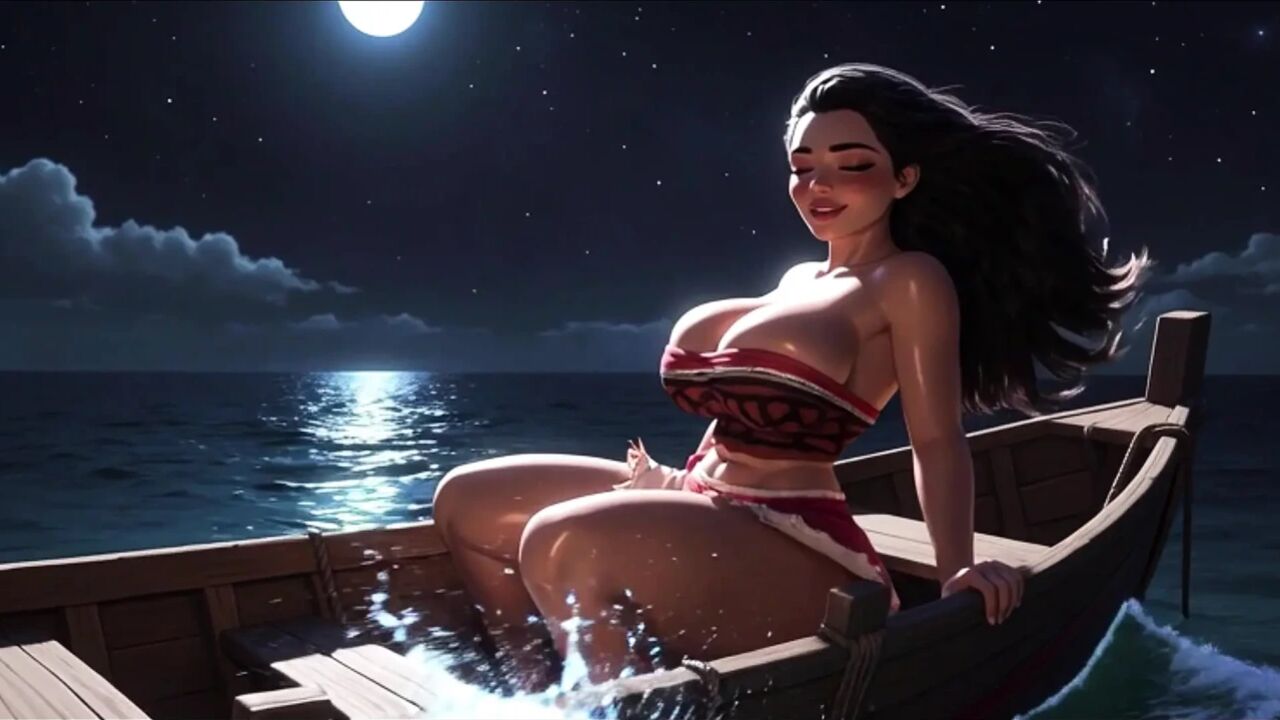 Moana with Massive Breasts and Huge Ass in Passionate Semi Nude Erotic Tropical Islands Scenes
