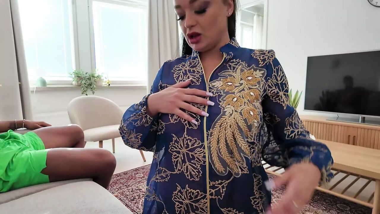 Arab Bitch Wife With BBC Bull In Front Of Husband