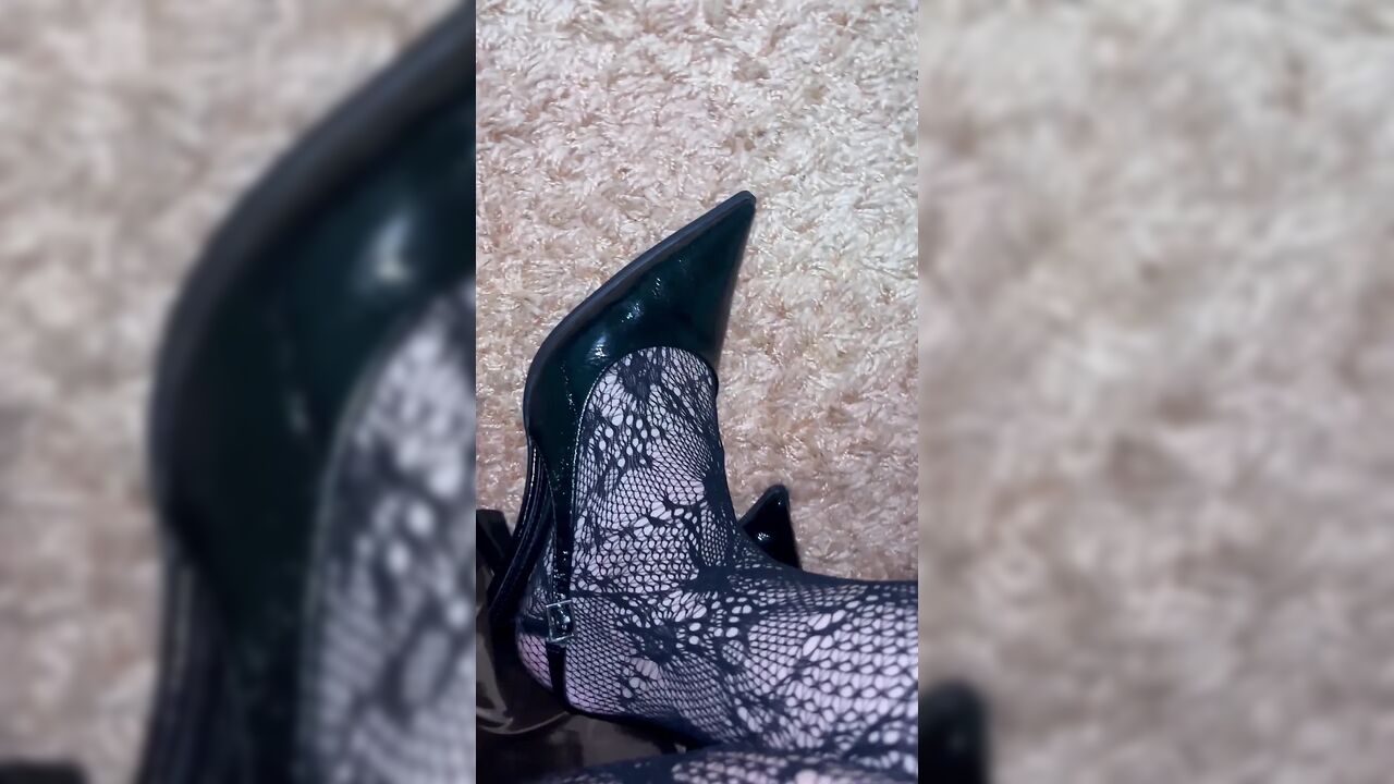 Playing with My Legs in Sexy Stockings and Heels