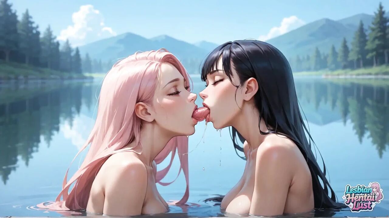 Serene Lake Lovemaking: Lesbian Couple in Mountain Paradise