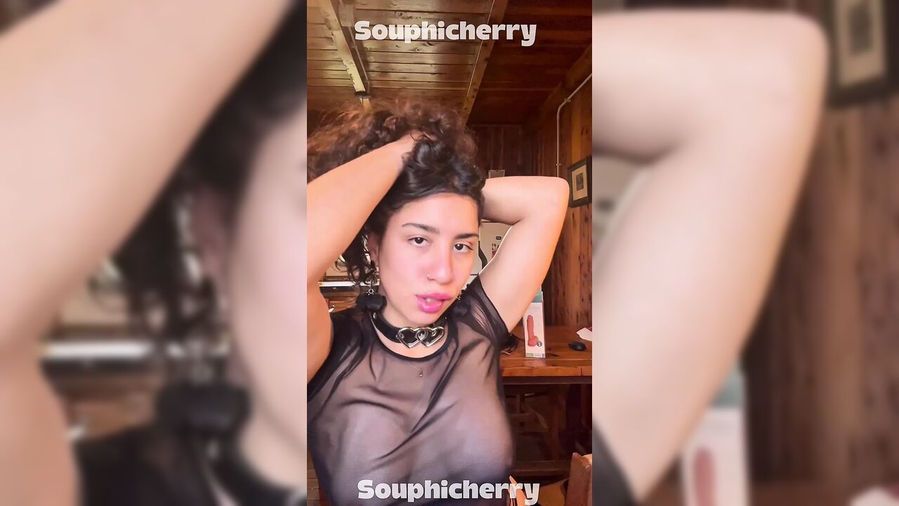 Horny latina spanking my tits and ass