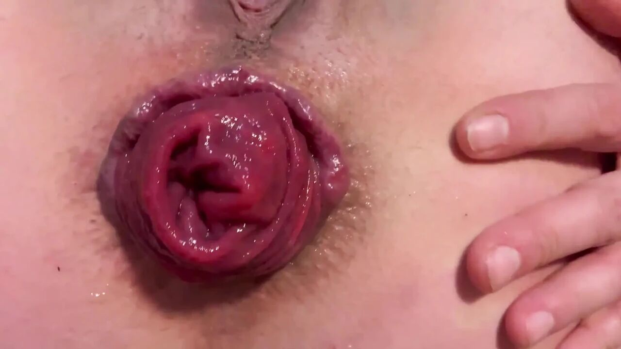 Ass Spread Close up Prolapse and Feet Show in White Nylons