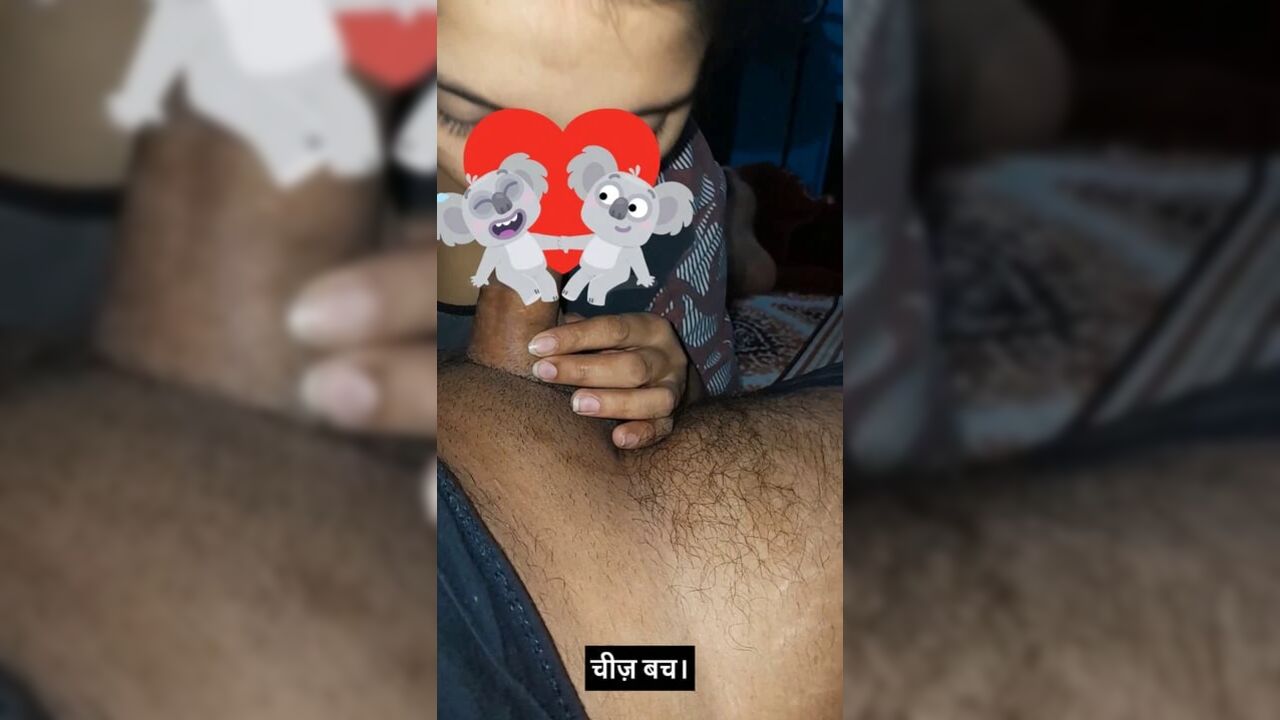 Sana Blowjob with Sameer in the Bedroom and Cumshot