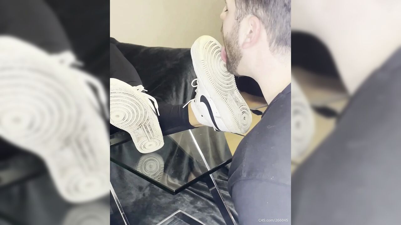 Dirty White Sneaker Worship - Valeria Night (Front View)