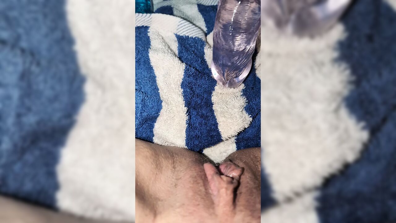 New Huge Dildo Pussy Squirt MILF GILF Solo