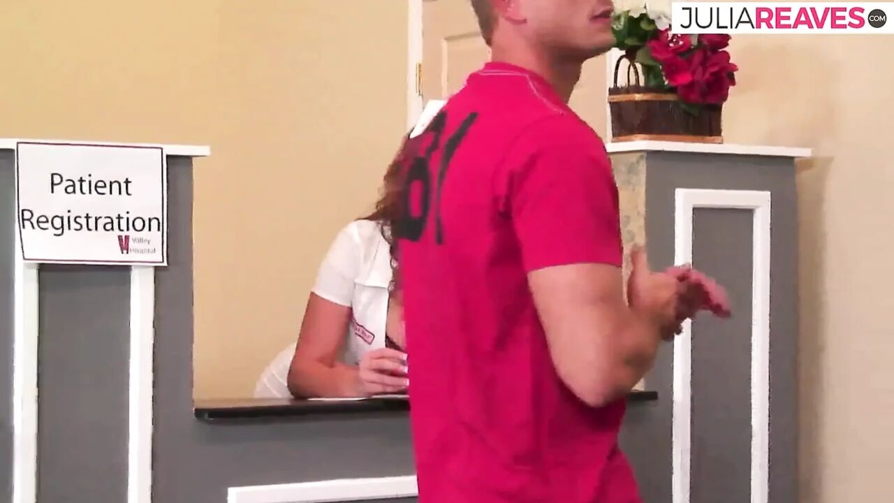 Hot nurse shakes on a huge cock then rides it like a super star