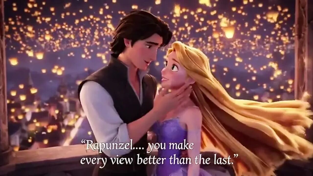 RAPUNZEL & FLYNN RIDER LANTERN TOWER PASSION - Romantic 3D Anime