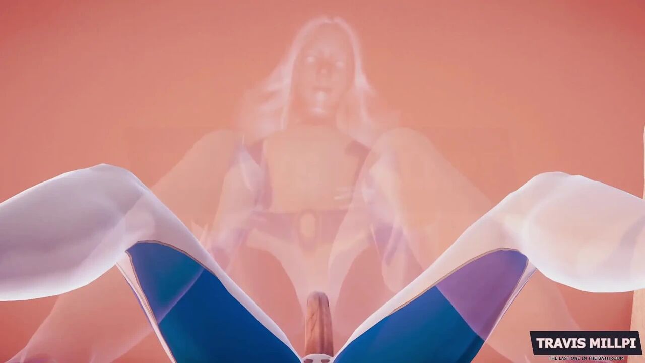 Invisible Woman Is Fucking Herself with Elastic Dick