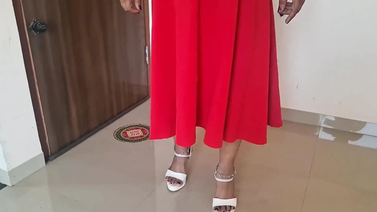 Dirty Red Dress on Demand Hairy Cunt