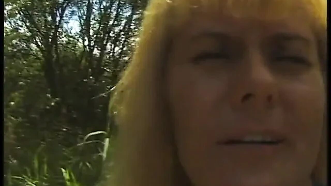 Hairy blonde mature have a nice time outdoors