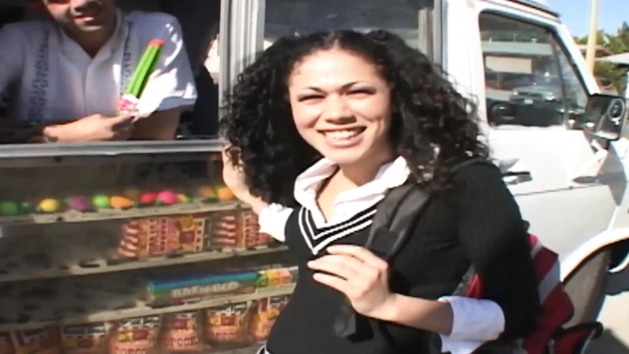 Kinky Babes Scene-3 Slim Brunette with a Big Ass Enjoys Having Hard Sex in the Ice Cream Truck