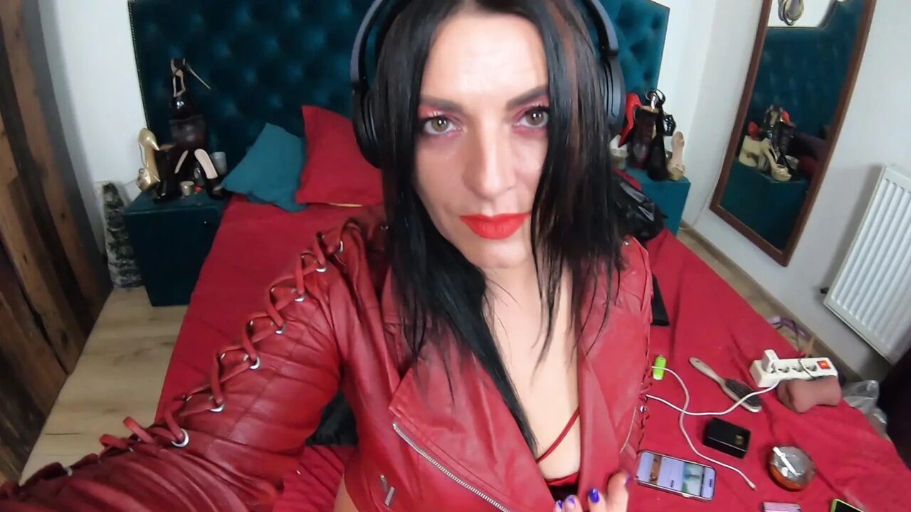 Red Leather Seduction - Dance, Fetish Play & Futa Toy Tease 322