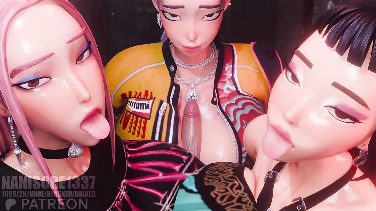 Rumi Mira Zoey Huntrix Triple Titjob 3D