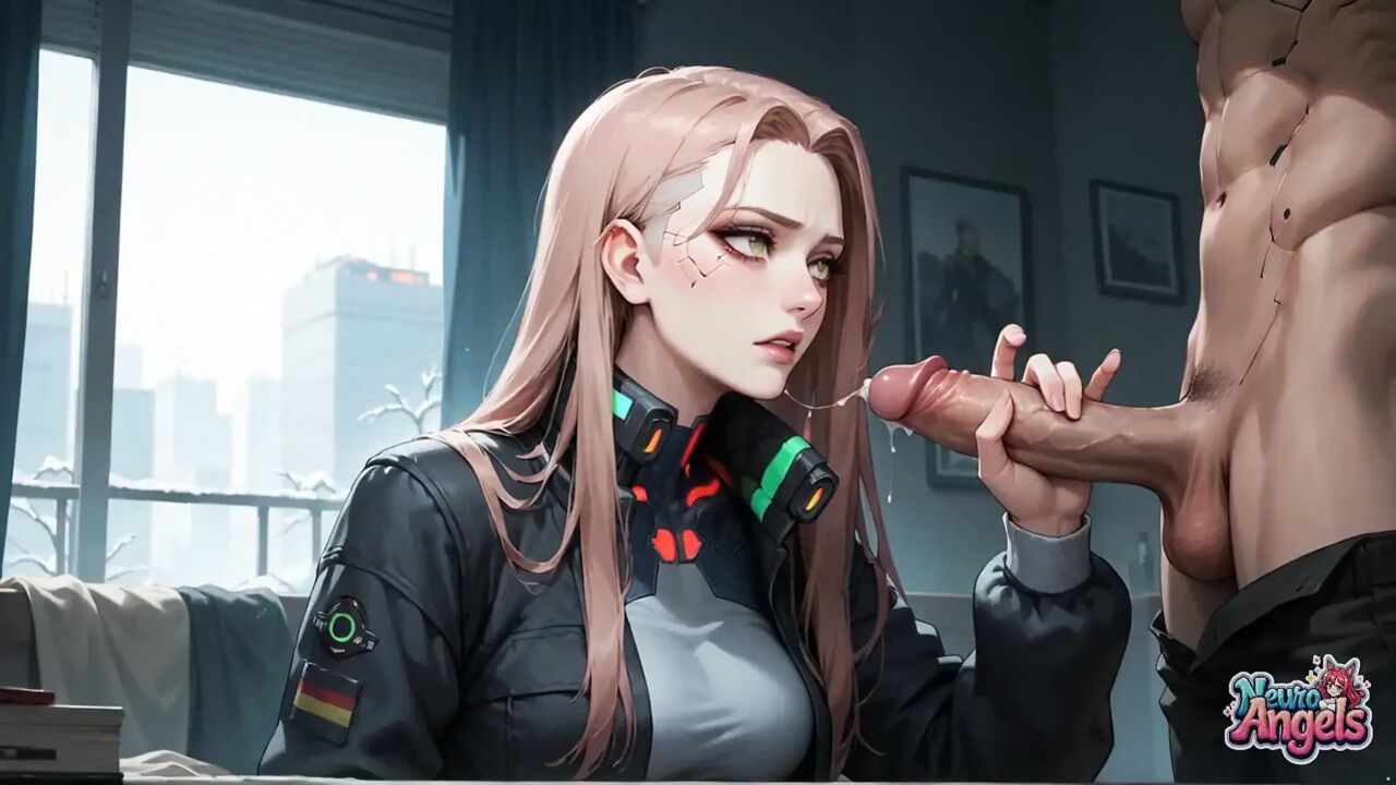 Blue-haired Squirt Queen's Cityscape Triple Cumming