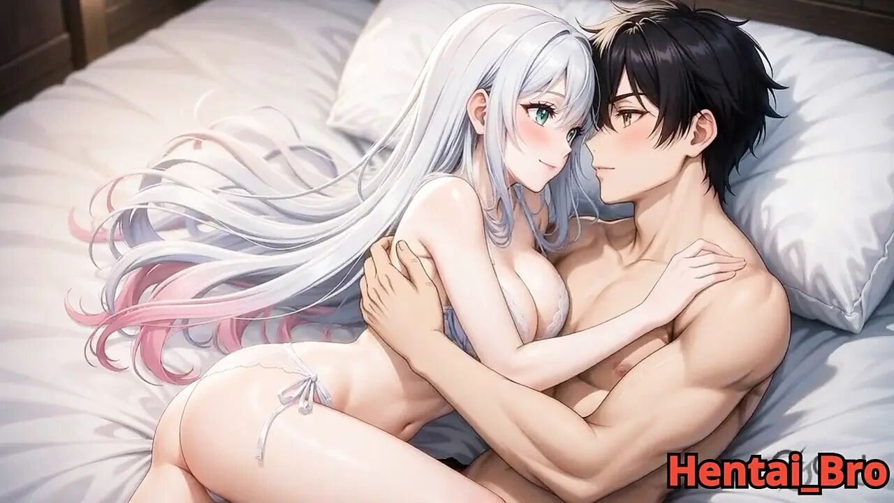 Sensual Silver-Haired Couple – Intimate Bedroom Passion