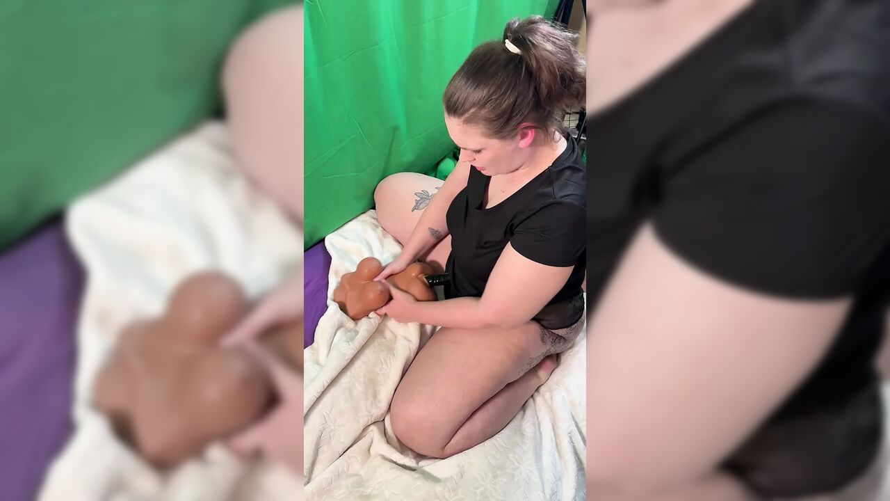 Strapon used on my sex doll dirty freaky talk