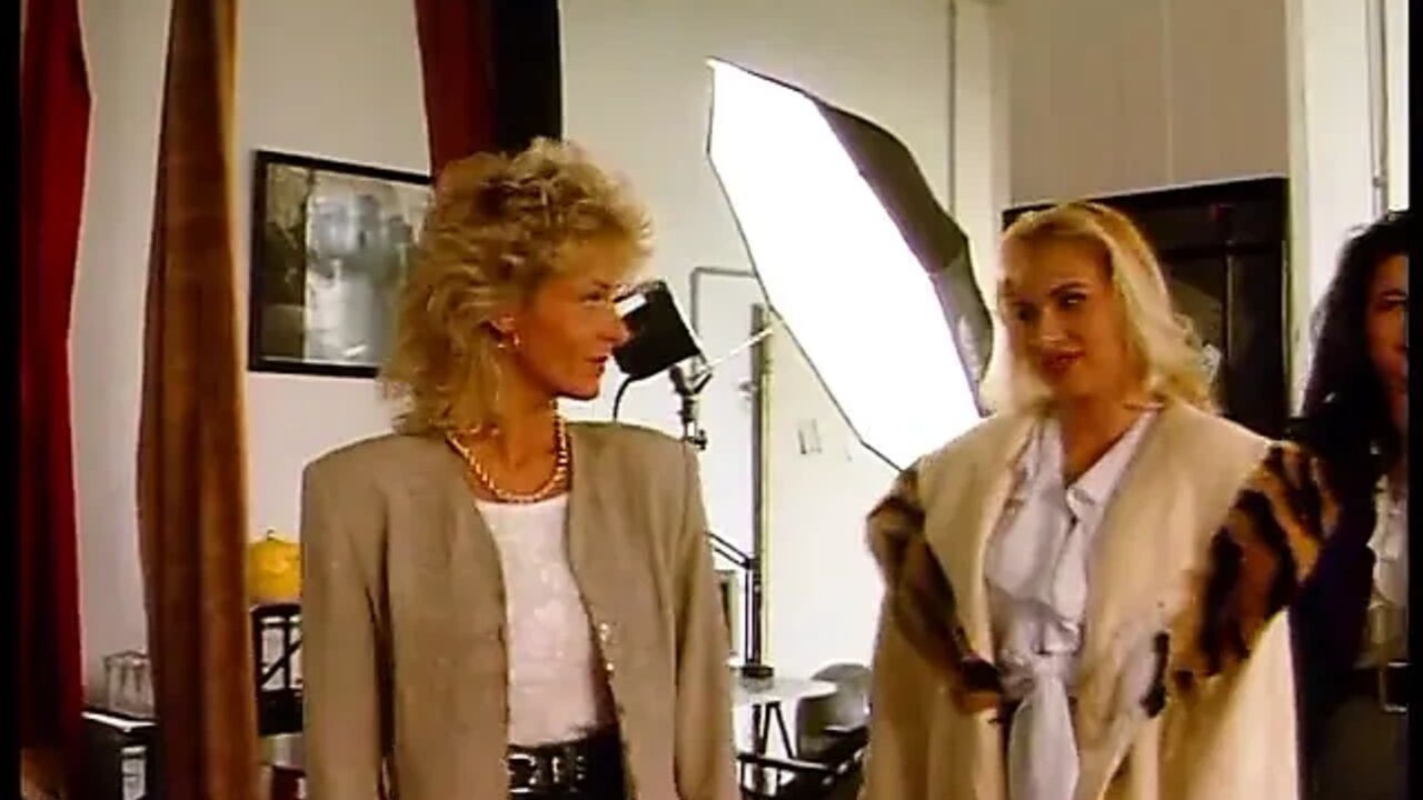Vintage babes getting naked and touching each other at casting