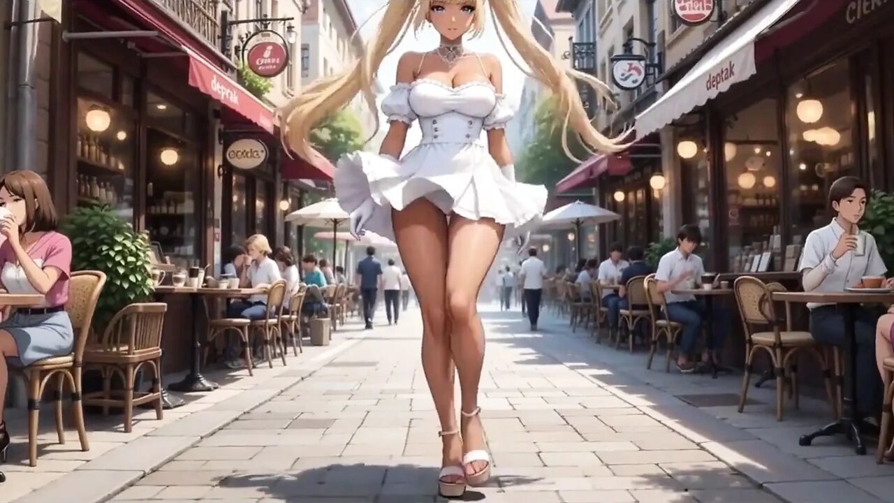 A Walk with Rumi - She Plays with Her Pussy Ai Generated