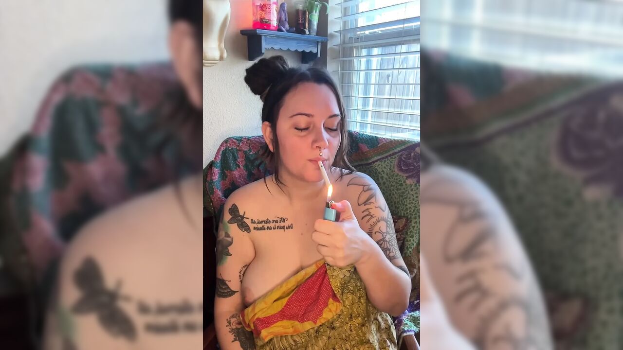 Chubby Smoker Masturbating