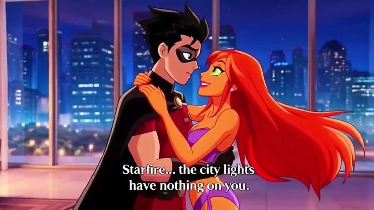 STARFIRE & ROBIN STEAMY PENTHOUSE ROMANCE - Hot 3D Anime Couple