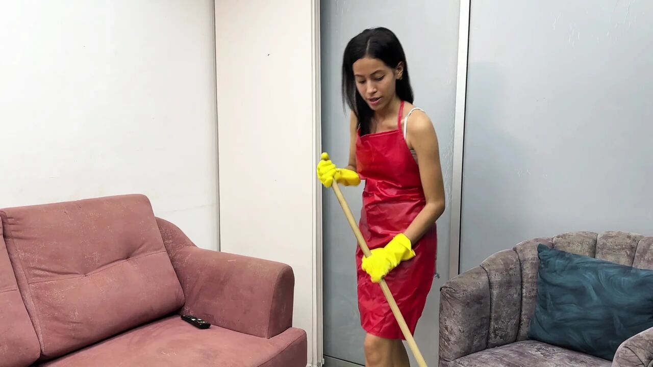Finally I was left alone with the maid I ended up giving her a hard fuck by her tight ass.