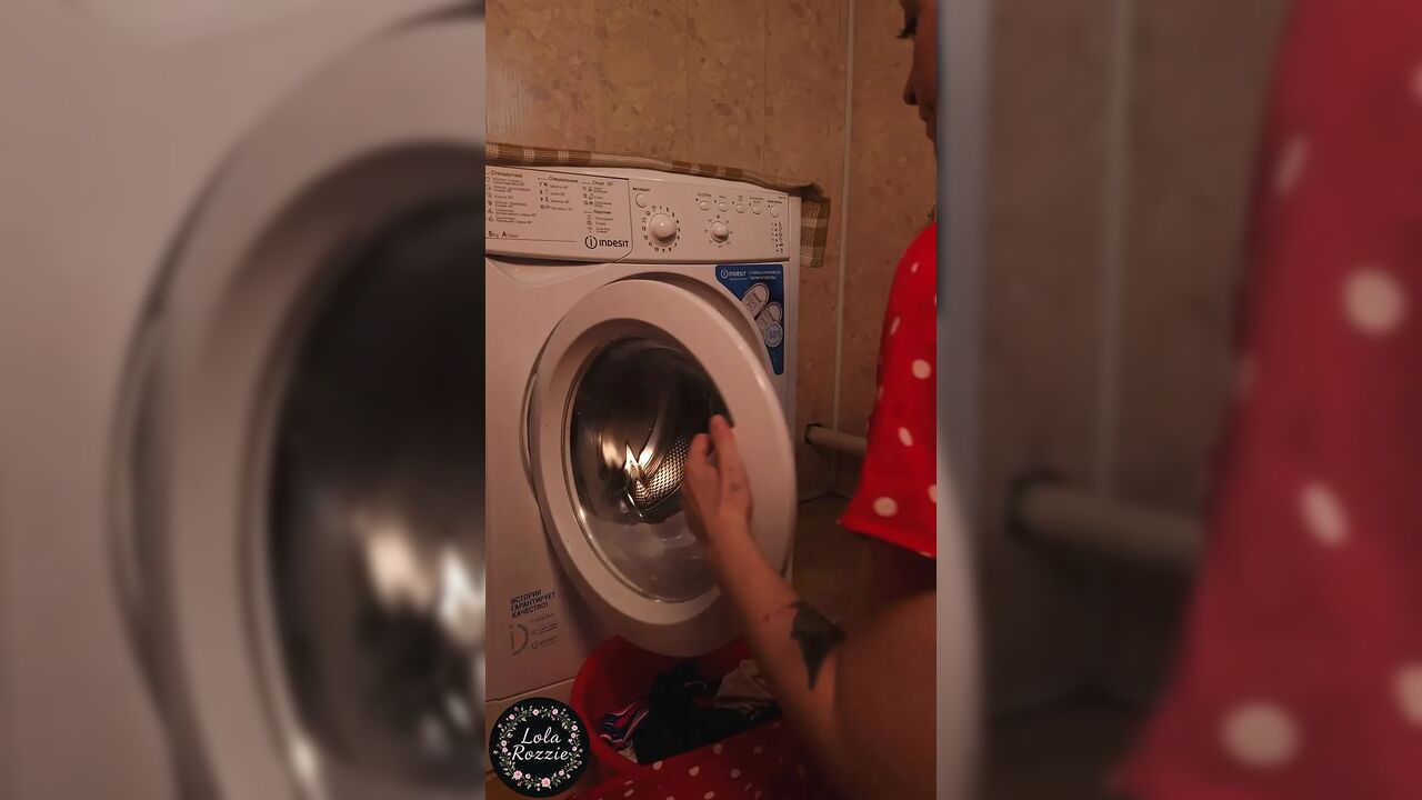 Laundry day. I Caught My Neighbor Jerking Off In The Laundromat And Fucked Her Holes Hard (Amateur Comedy Porn)