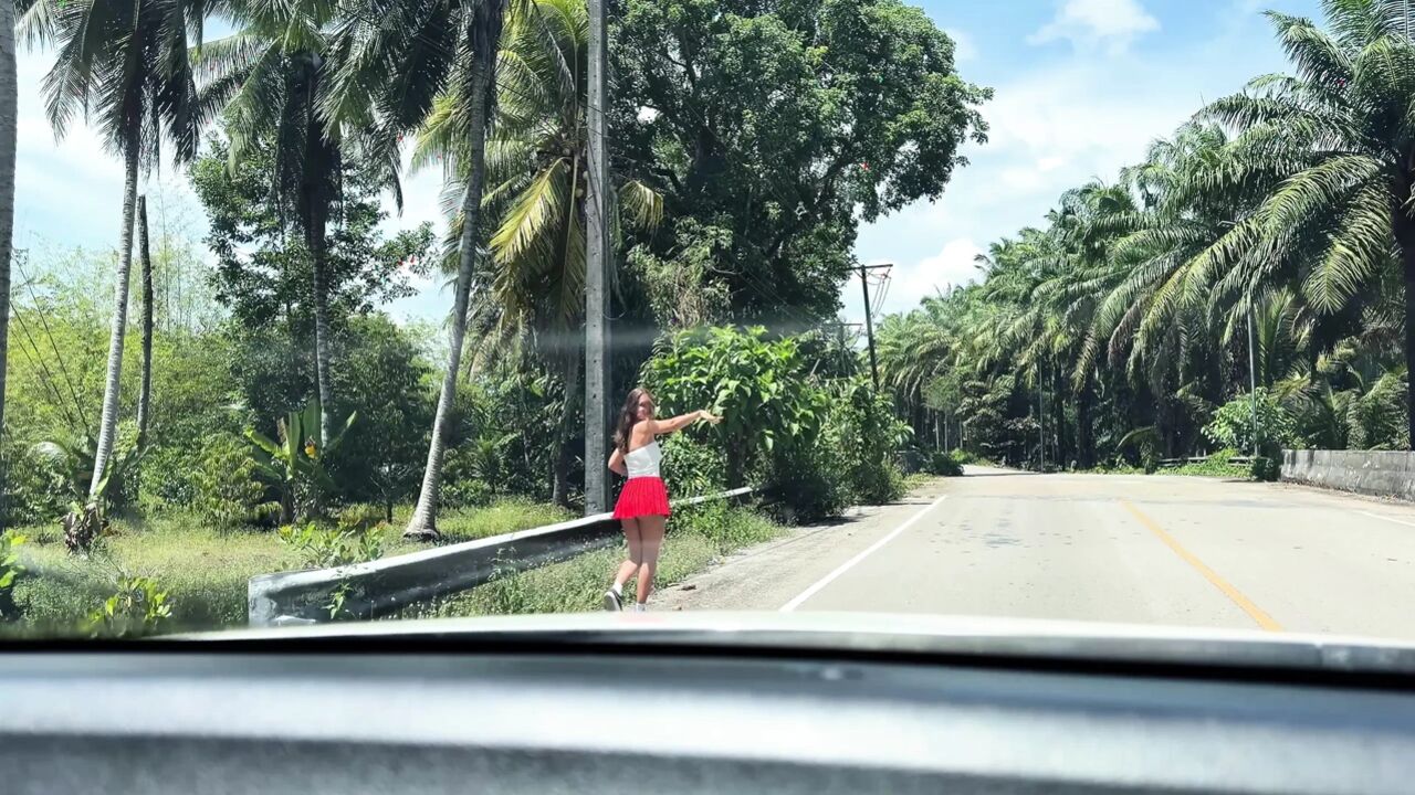 I hitchhike and fuck strangers. Face fucking, deep throat, huge cumshot