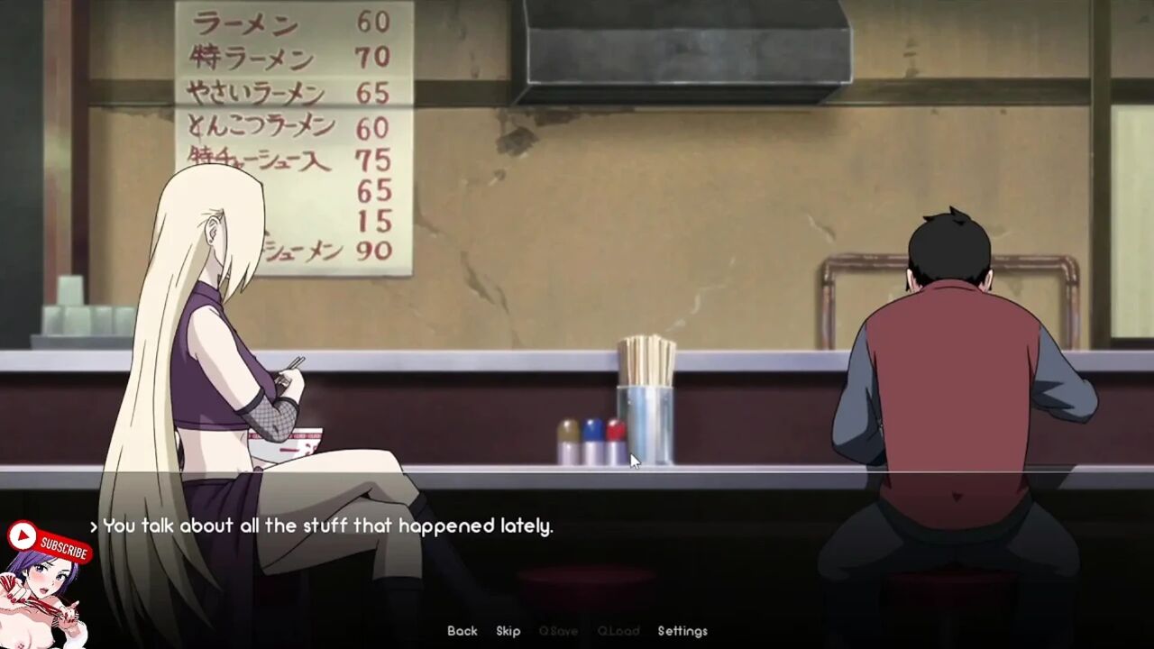 Naruto's appointment with INO to eat Ramen in Ichiraku