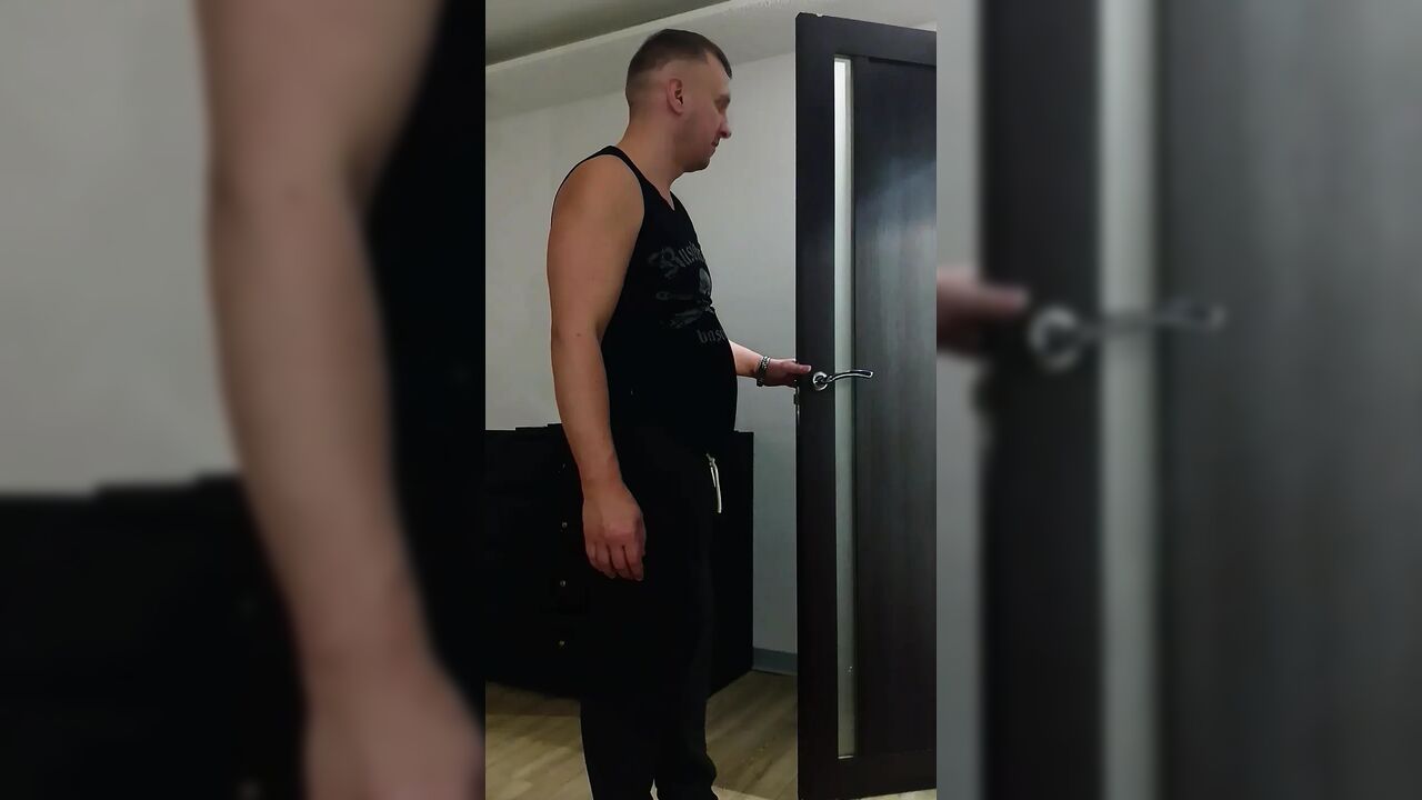 Came to visit and immediately gave a blowjob without undressing right at the entrance