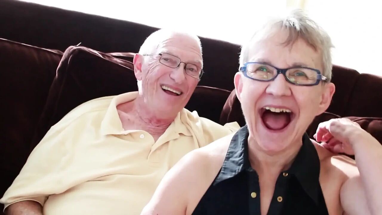 Horny granny wants a good young cock in a 3some with her old husband