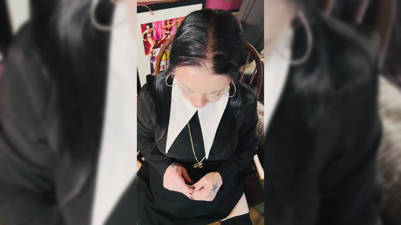 Wednesday Addams Smokes A Cigarette For Her Ghouls! Tina Snua Smoking A Cork Cig - OMI Snap Inhales OME Drifting