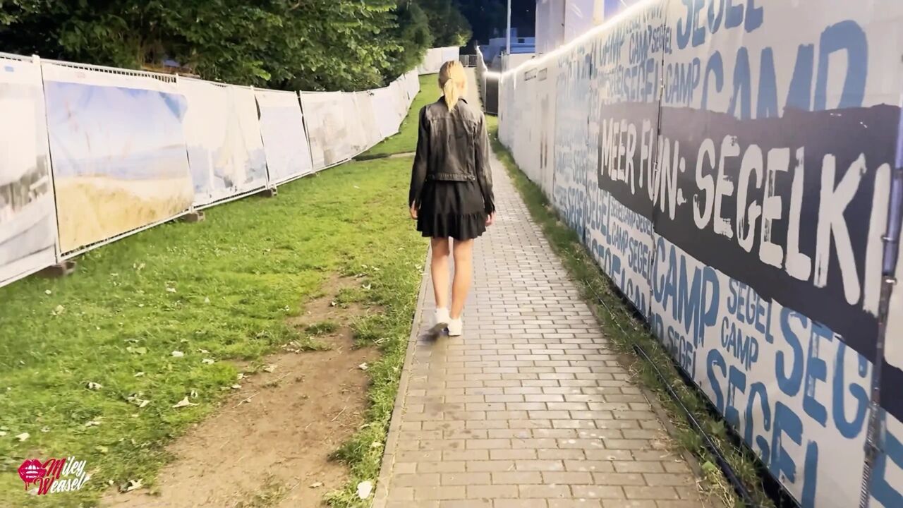 Blonde Slut Picked up at the Fair and Fucked in the Rain!!