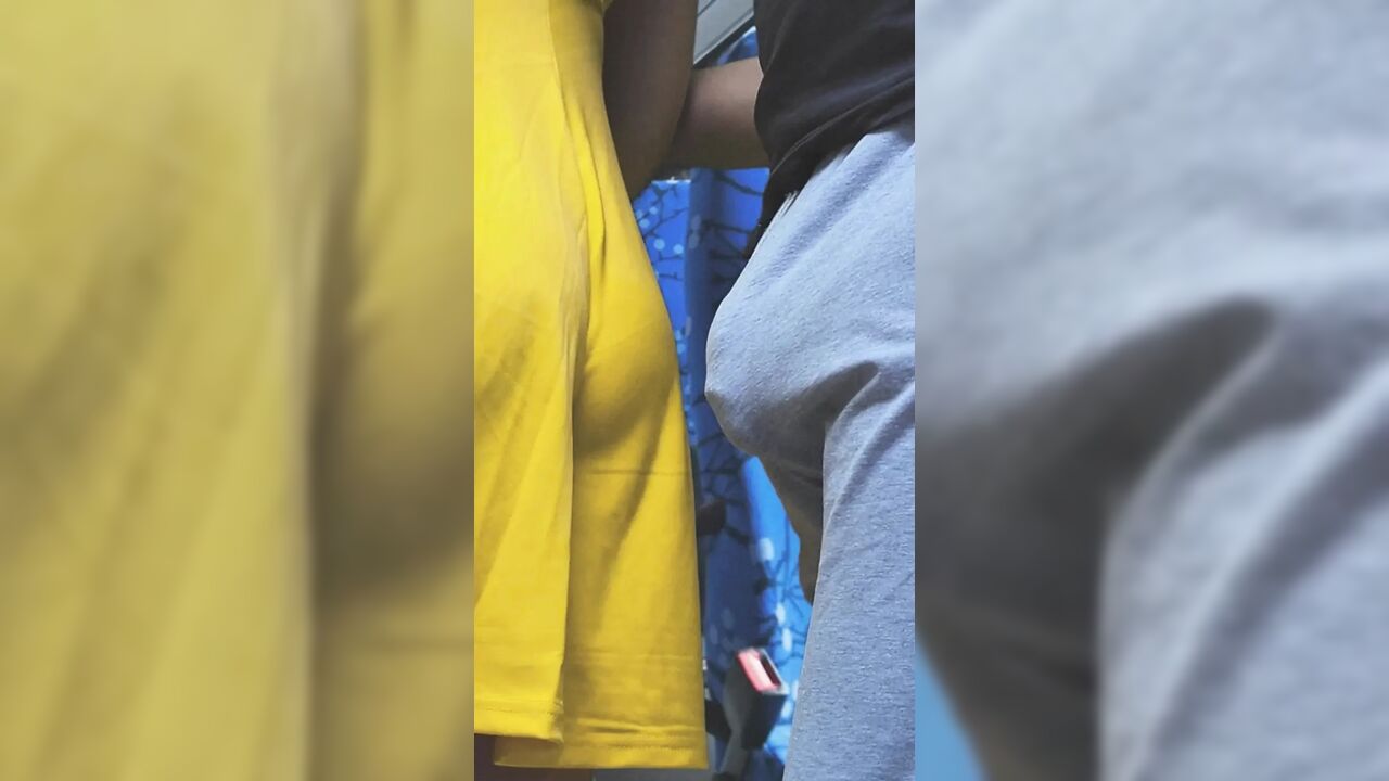 Girl Caught In Public Bus While She Stroking Stranger's Cock Until Ejaculation