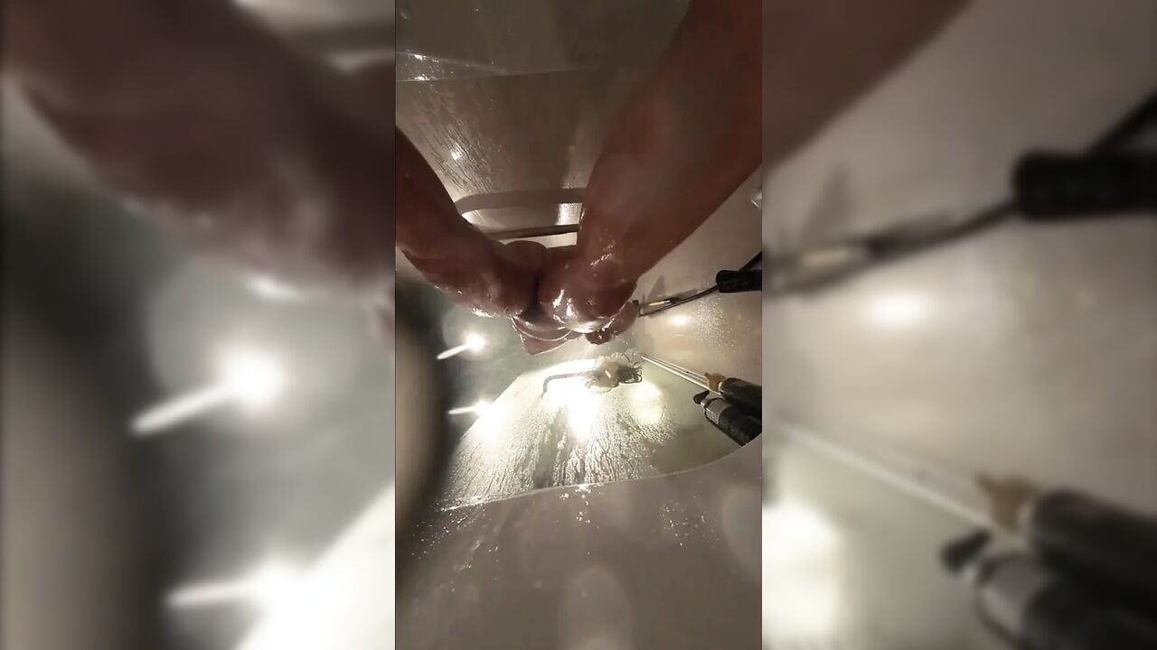 Webcam Under Bath. Girlfriend After Sex in Shower