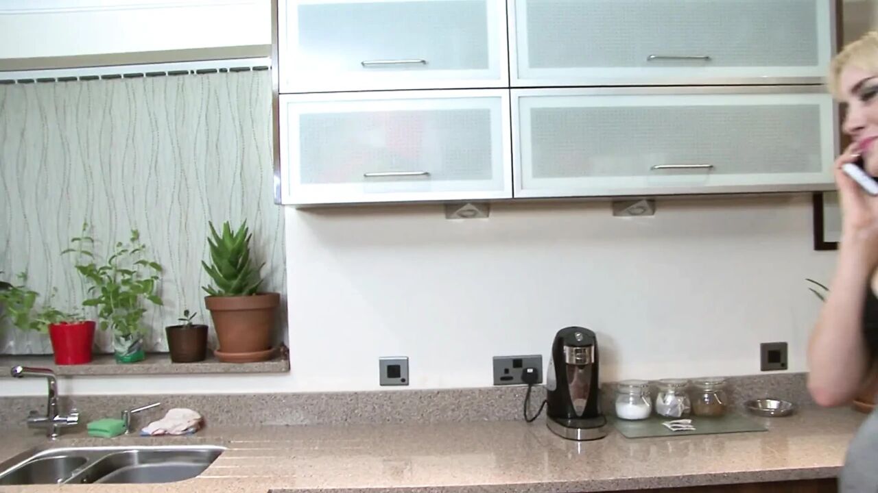 Big ass MILF fucked hard and creampied in the kitchen