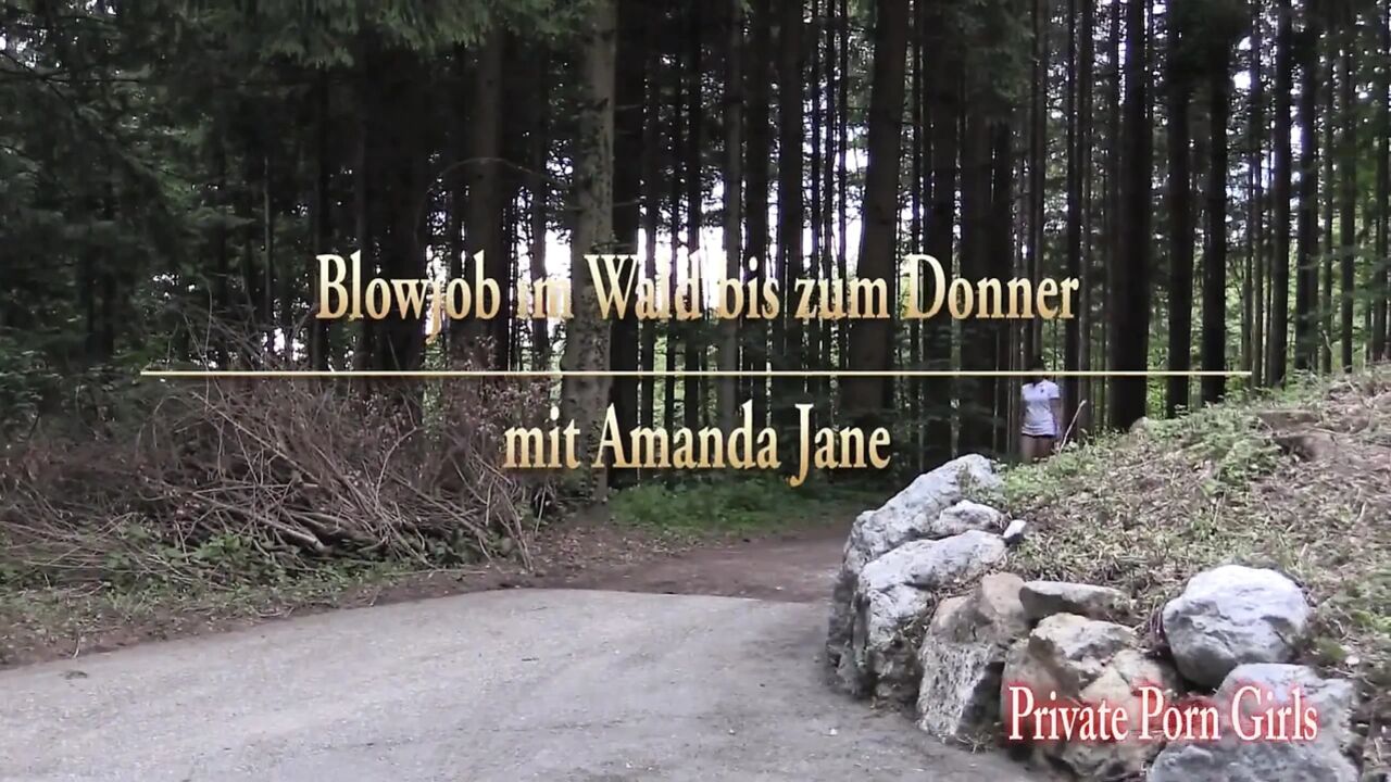 Outdoor Blowjob in the Forest Until Thunder with Amanda Jane