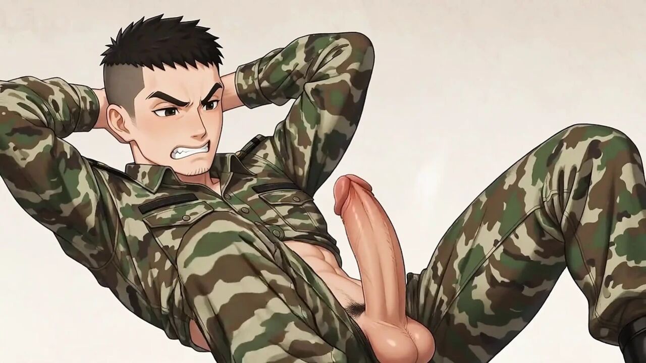 The movement of the big cock soldier