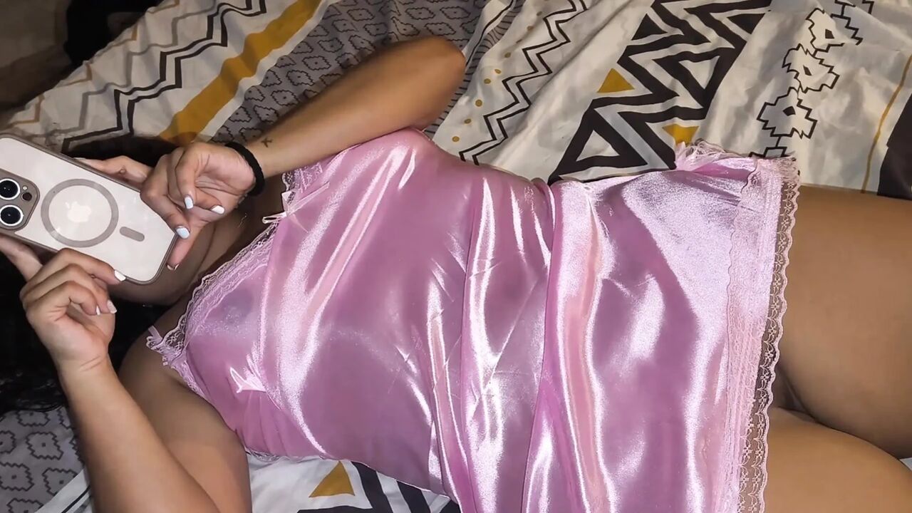 Stepmom asks me to massage her pussy while chatting with her husband