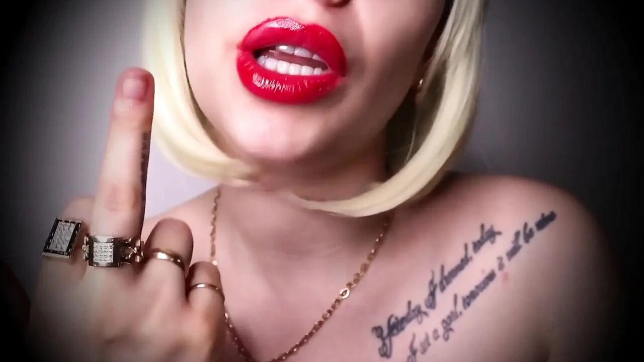 My Middle fingers and humiliations do not knock an erection you got from My red lips, but even increase it!