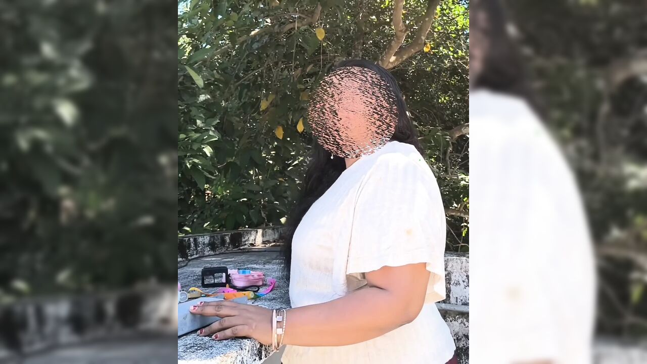Indian Girl in Red Skirt and White Top